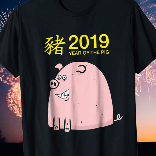 2019 Year Of The Pig Chinese New Year Zodiac Cartoon T-Shirt