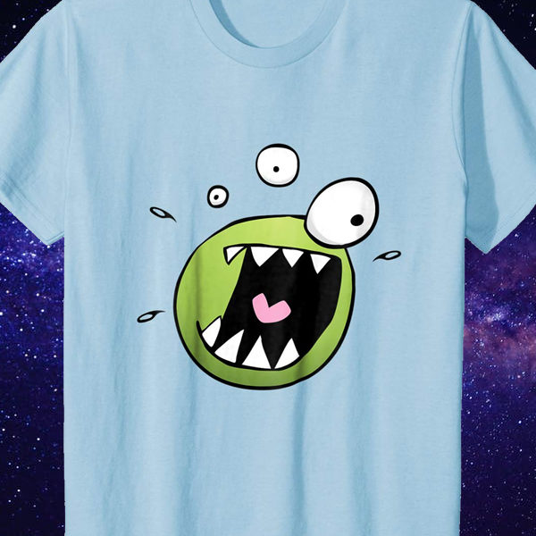 Kids Crazy Green Alien Monster Party T-Shirt